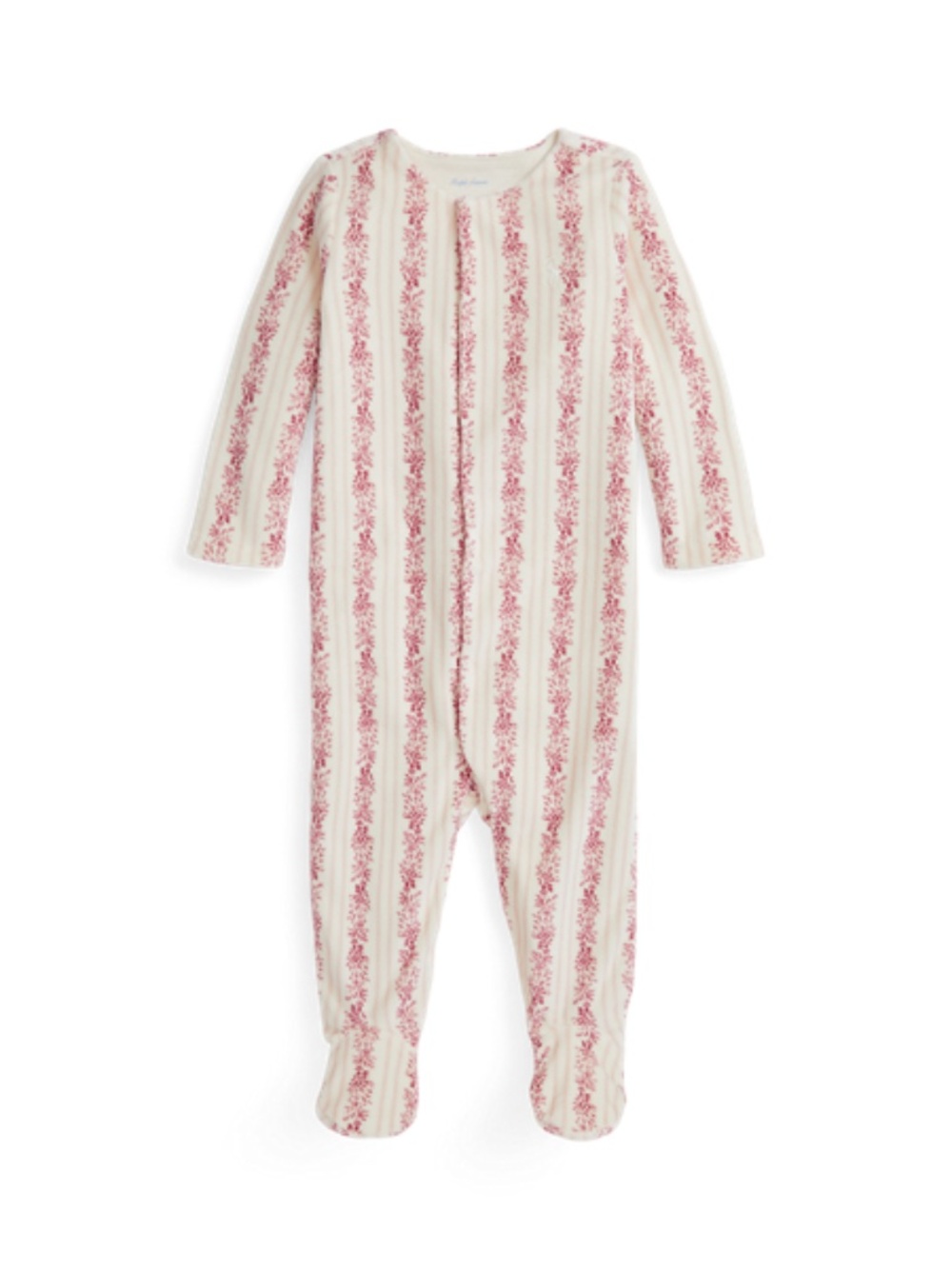 Floral Velour Footed Coverall